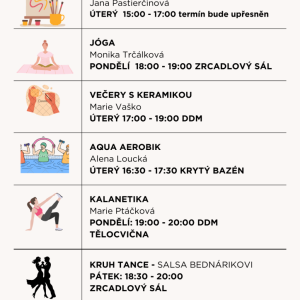 Nabídka zájmových aktivit pro dospělé